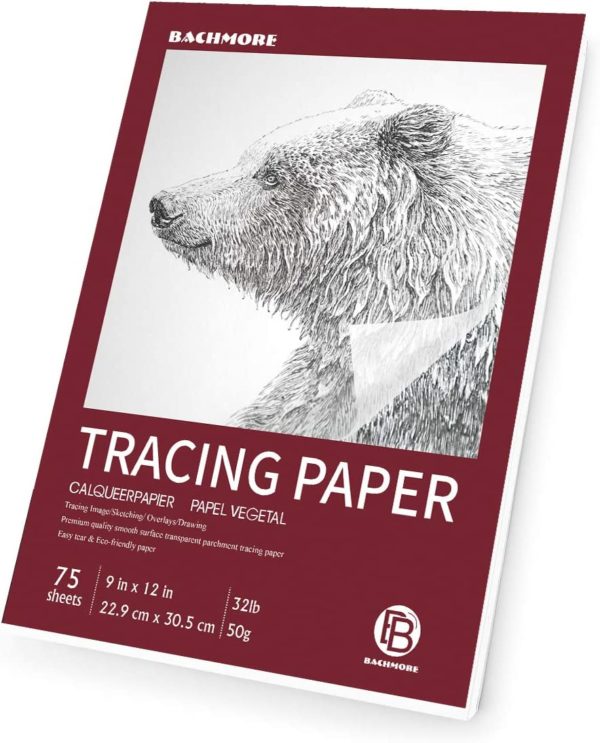 Bachmore 9”x12” Artist’s Tracing Paper Pad, 75 Sheets